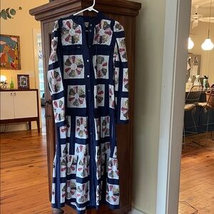 Sea New York Navy and White Maxi Dress